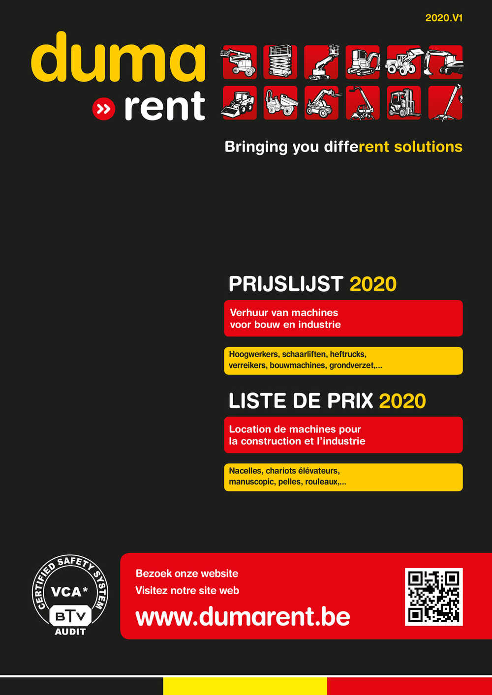 Bekijk onze meest recente prijslijst! Duma Rent